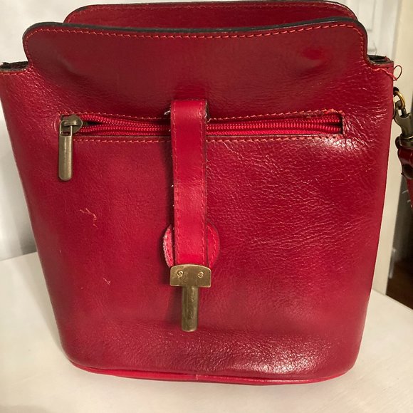 Luisa Red leather small crossbody bag - Picture 3 of 12